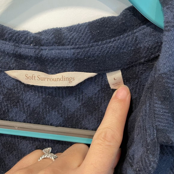 Soft Surroundings Blouse Top Womens Large 2DT30 Tunic Paramour Plaid - Picture 3 of 6